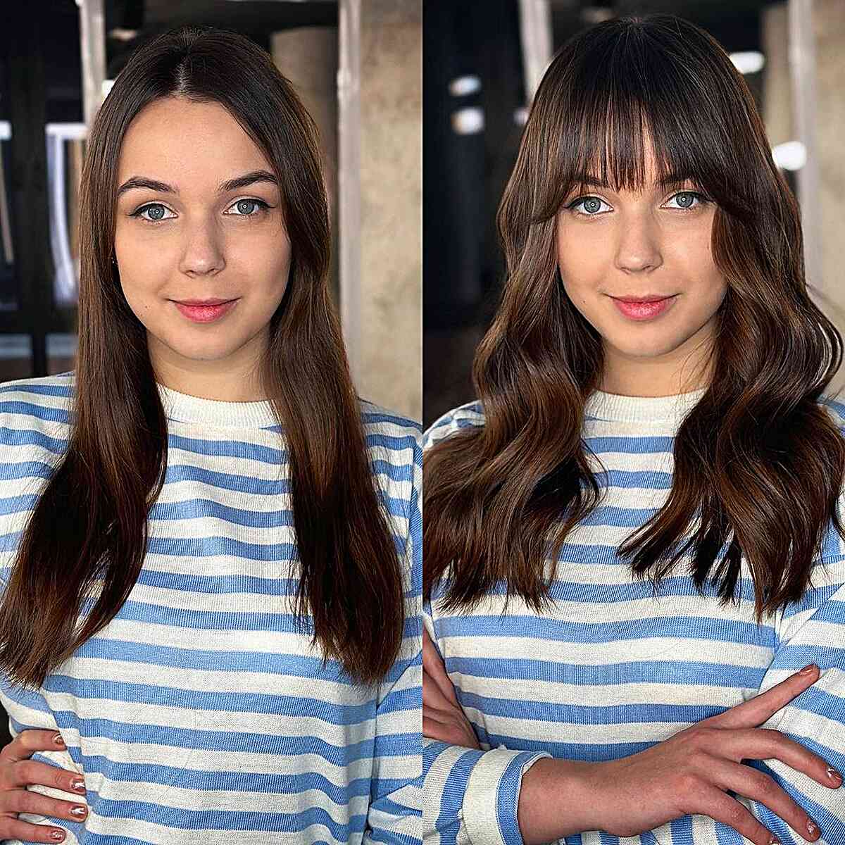 Face-Framing Dark Chocolate Fringe