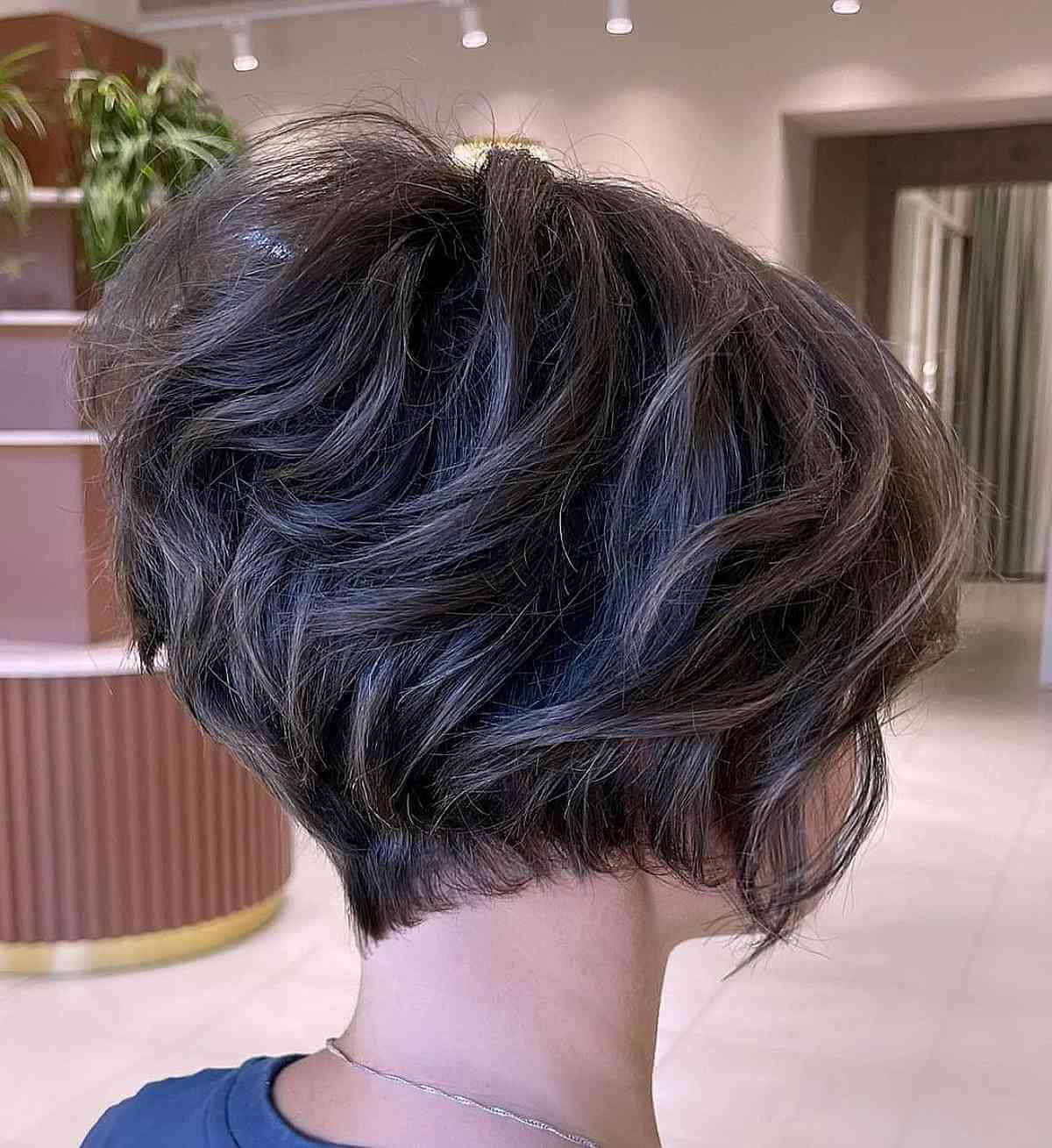 Rich Dark Chocolate Tousled Long Pixie Bob