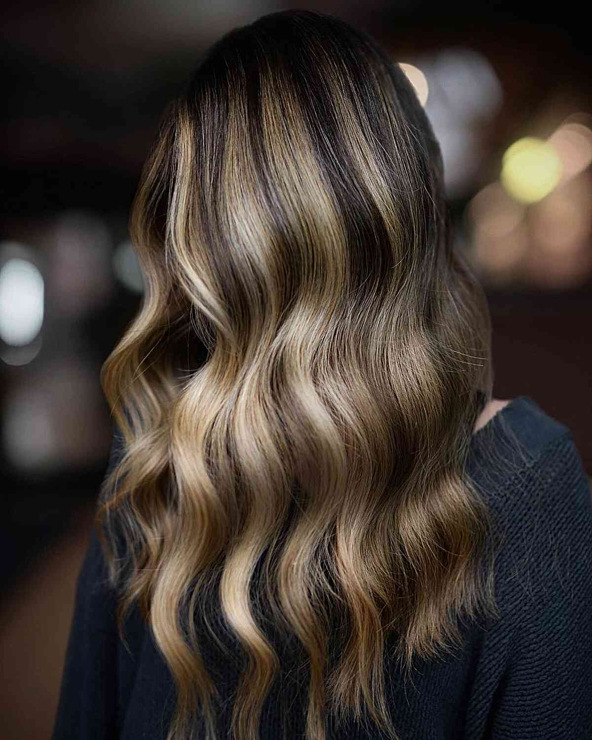 Rich Honey Blonde Shades with Deep Balayage