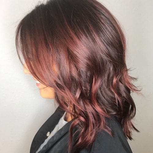 Vibrant Rich Plum Red hairstyle