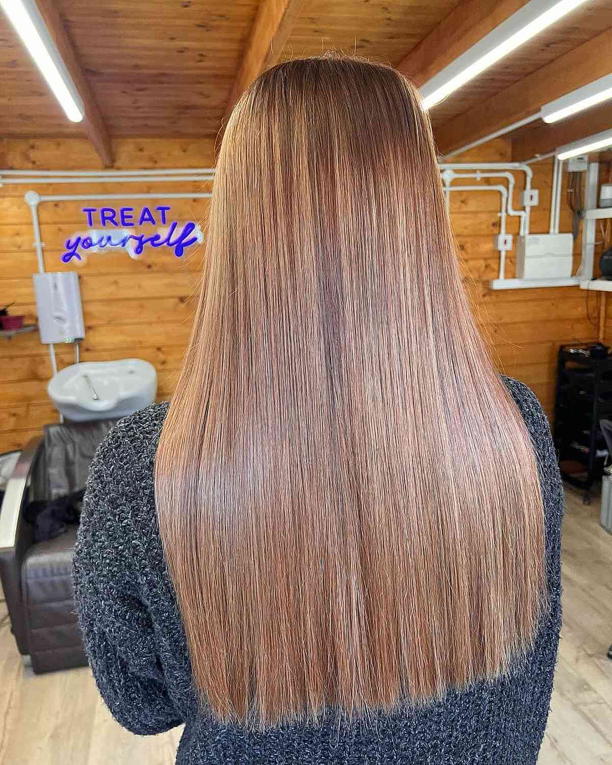 Rich Strawberry Copper Balayage Highlights