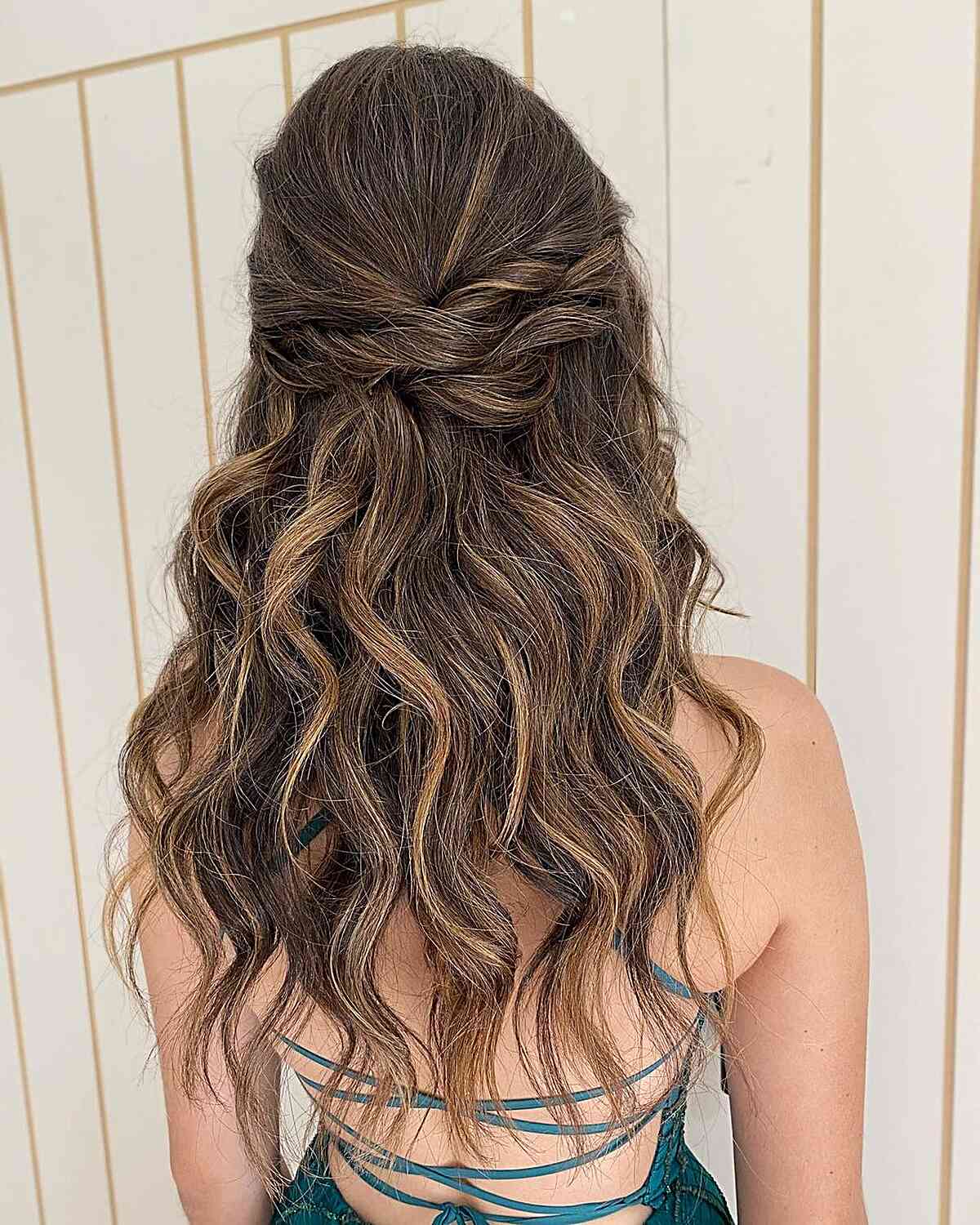 Elegant Prom Wavy Half-Up Half-Down Hairstyle