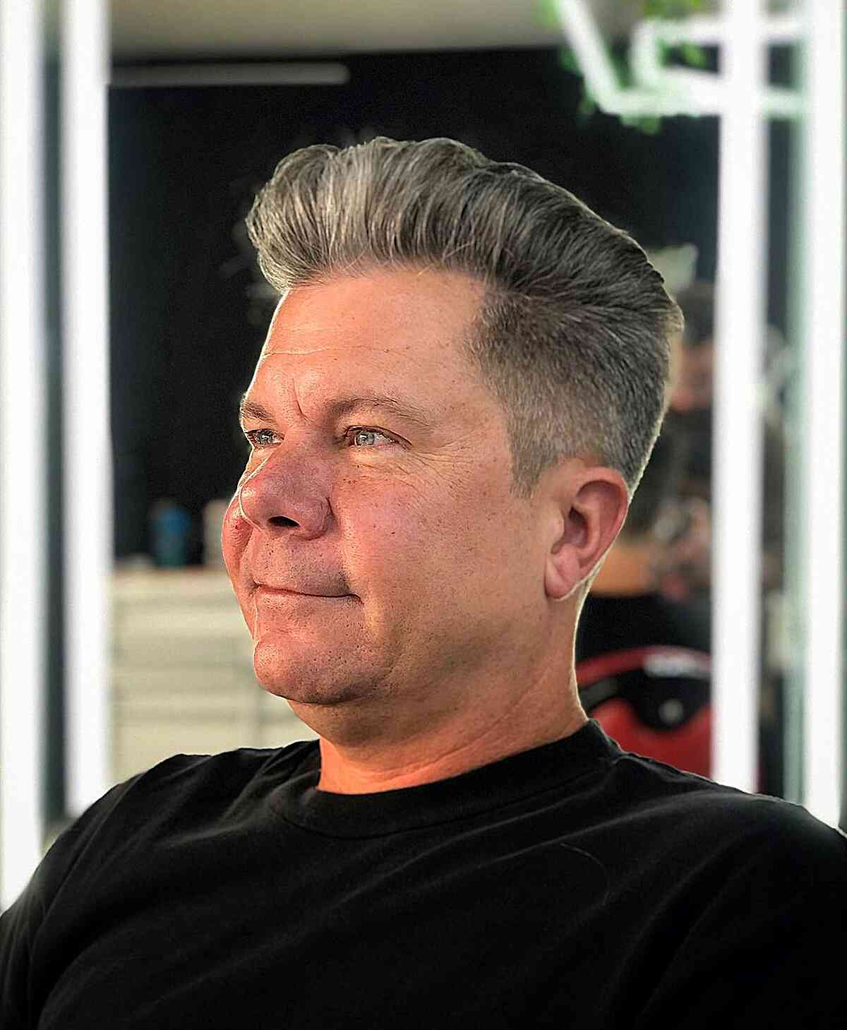 Salt and Pepper Tapered Hairstyle for Men with thick hair