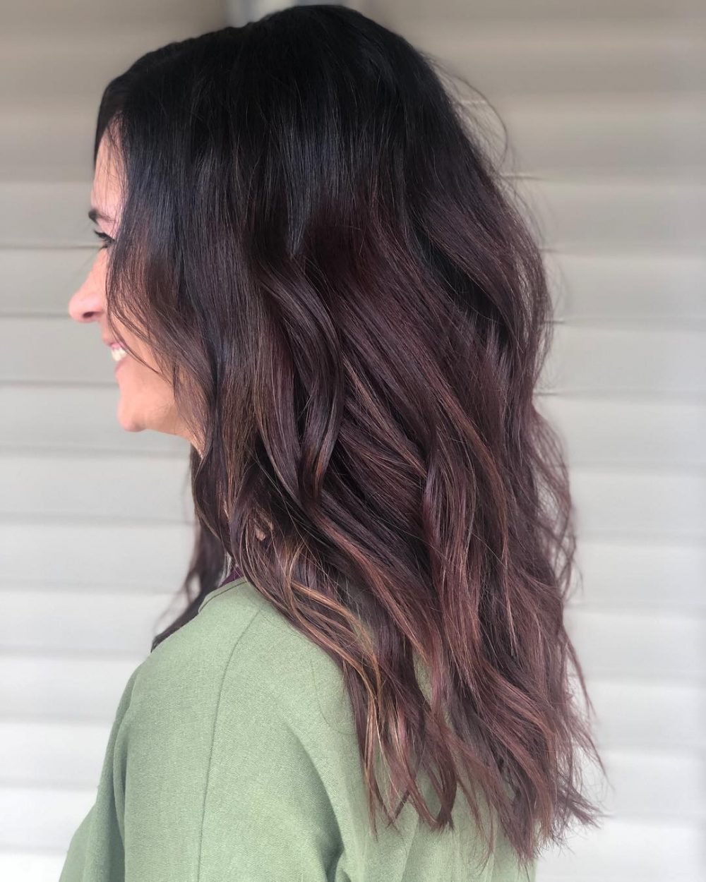 Seamless Burgundy Hair with Highlights