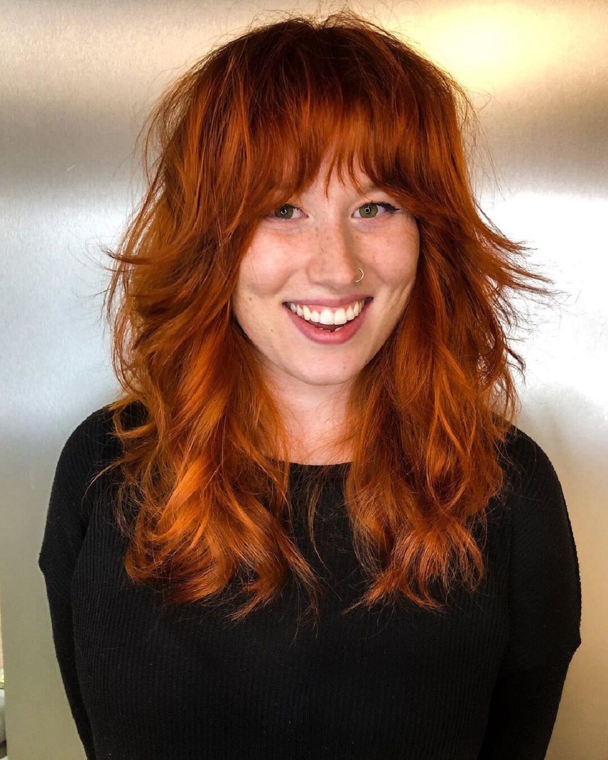 Sensational Shag with wispy bangs