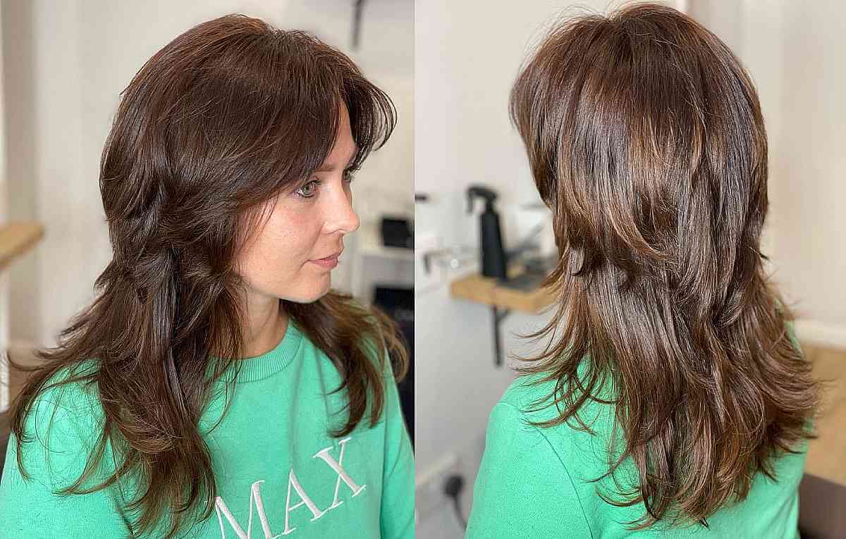 Shag Haircut with Layered Disconnection for Women Over Forty