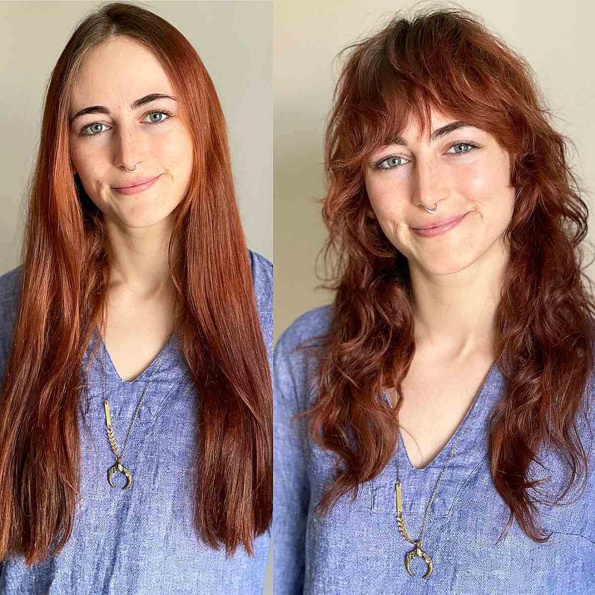 Shaggy Bangs on Extended Layered Hair