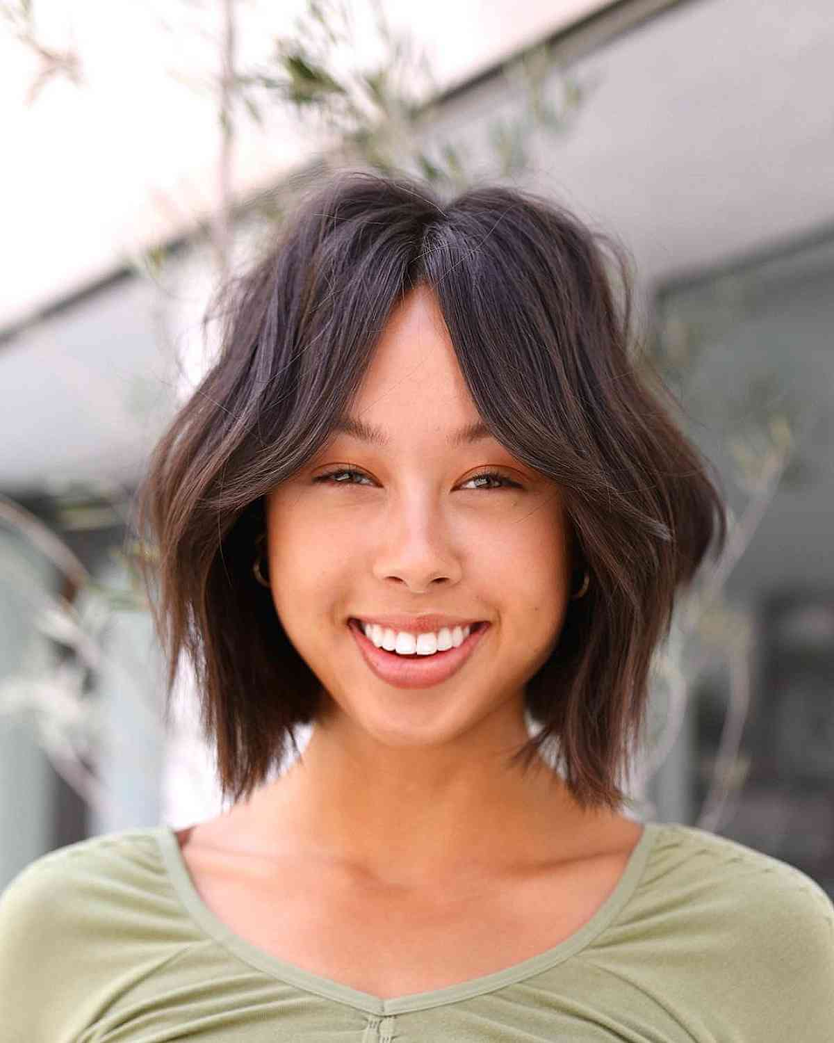 Short Shaggy Bob with Center Part