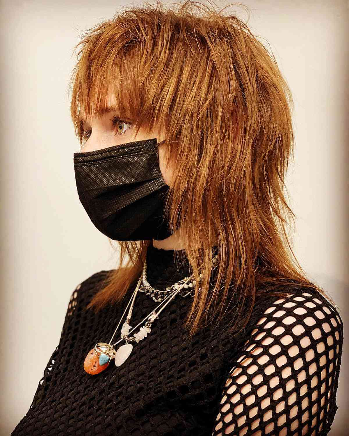 Shaggy Mid-Length Bob with Bangs