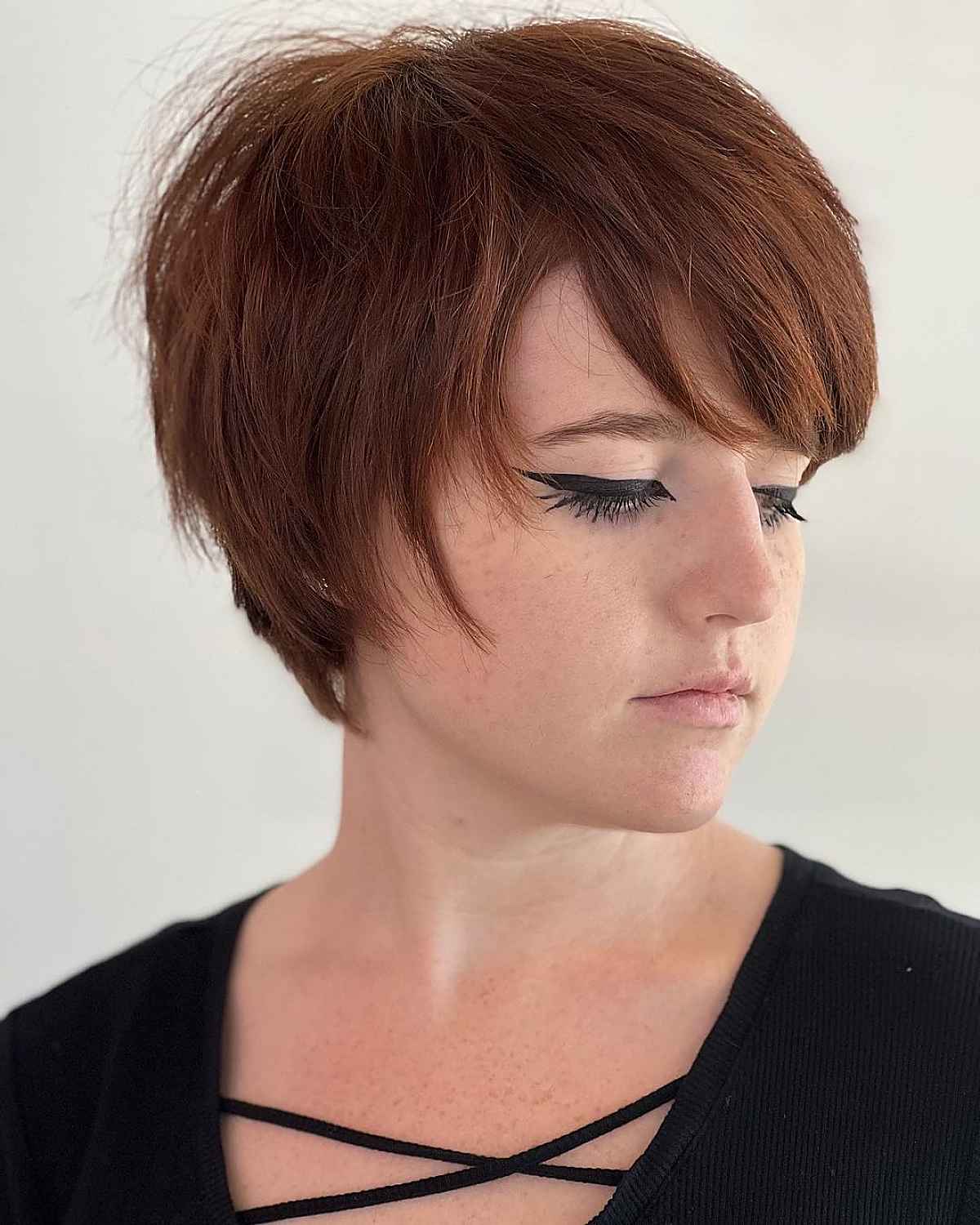 Shaggy Pixie Hairstyle with Side Bangs