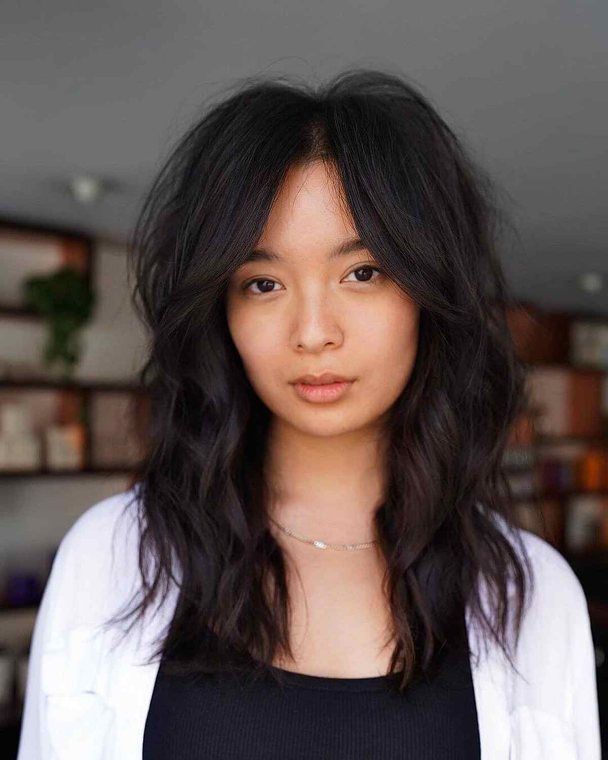 Shaggy Texture with Curtain Bangs