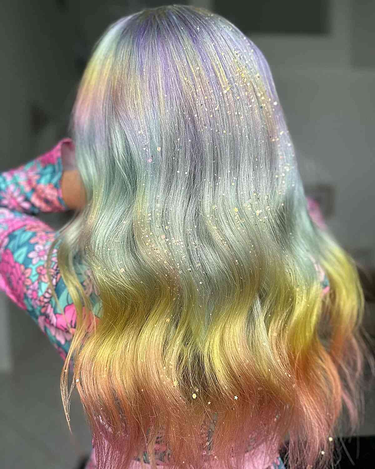 Pastel Shimmering Rainbow Long Hair