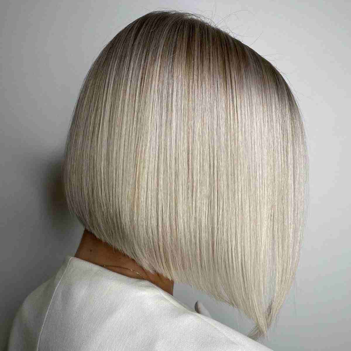 Shiny Angled Short Bob