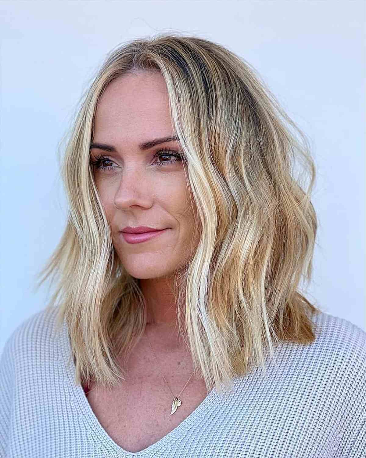 Shoulder-Length Bob for Fine Wavy Hair