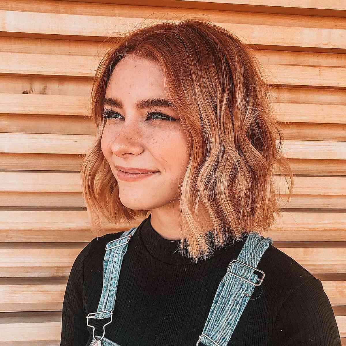 Shoulder-Length Haircut with Beachy Waves
