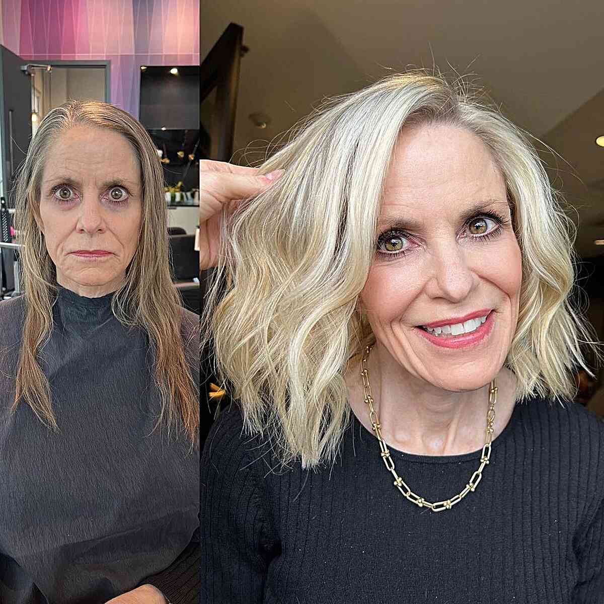 Side-Parted Lob Haircut for Mature Locks and for older ladies