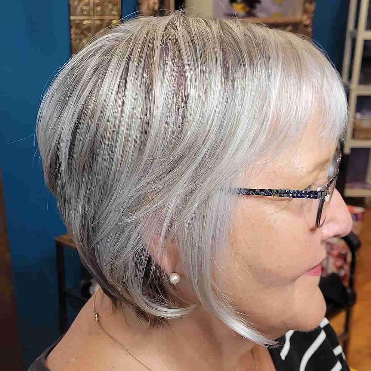 Thinning Silver-Highlighted Grey Pixie Bob