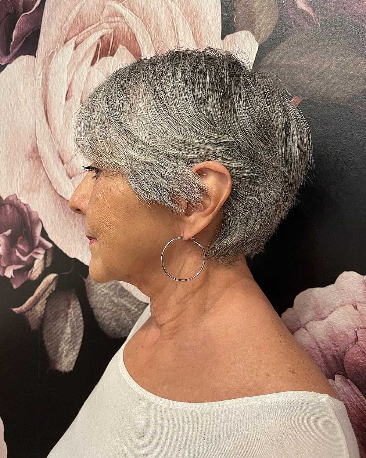 Layered Silver Lixie Hairstyles for Mature Women
