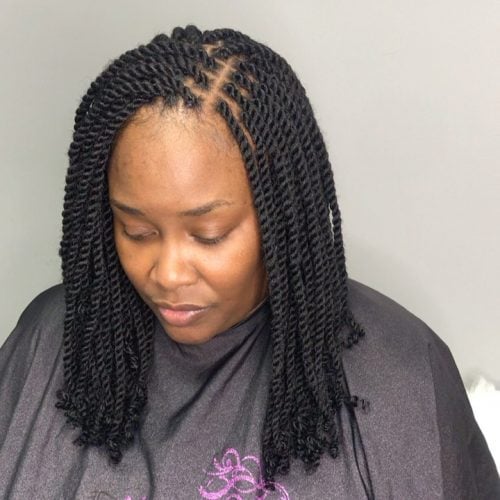 Effortless medium twist braids for shoulder-length hair