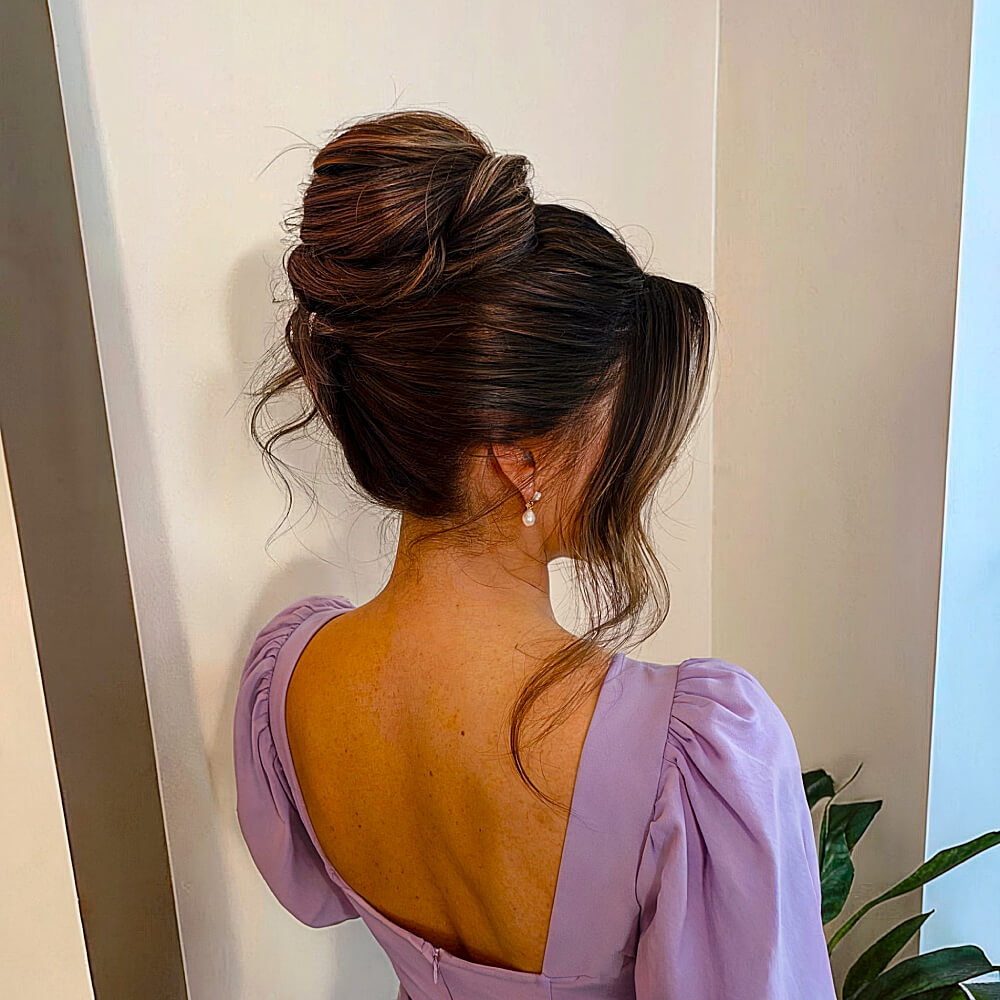 Simplistic High Twist Bun for Prom