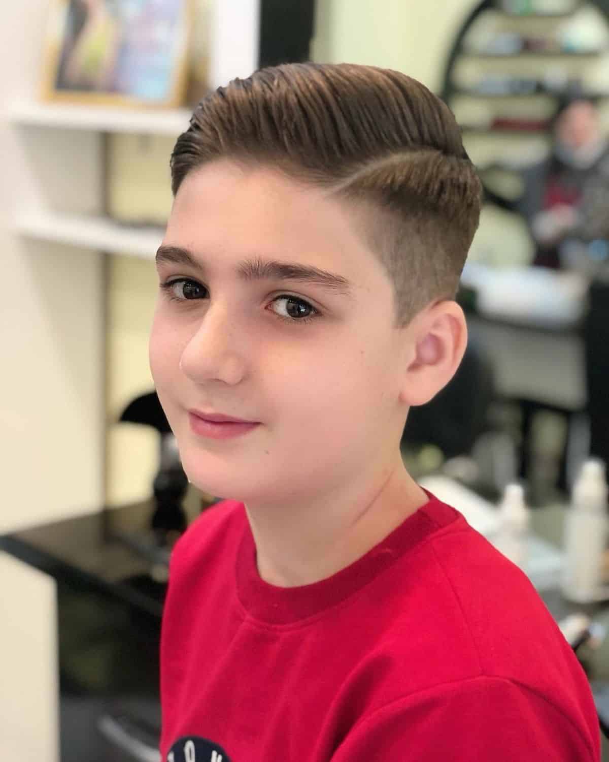 Sleek back side part haircut