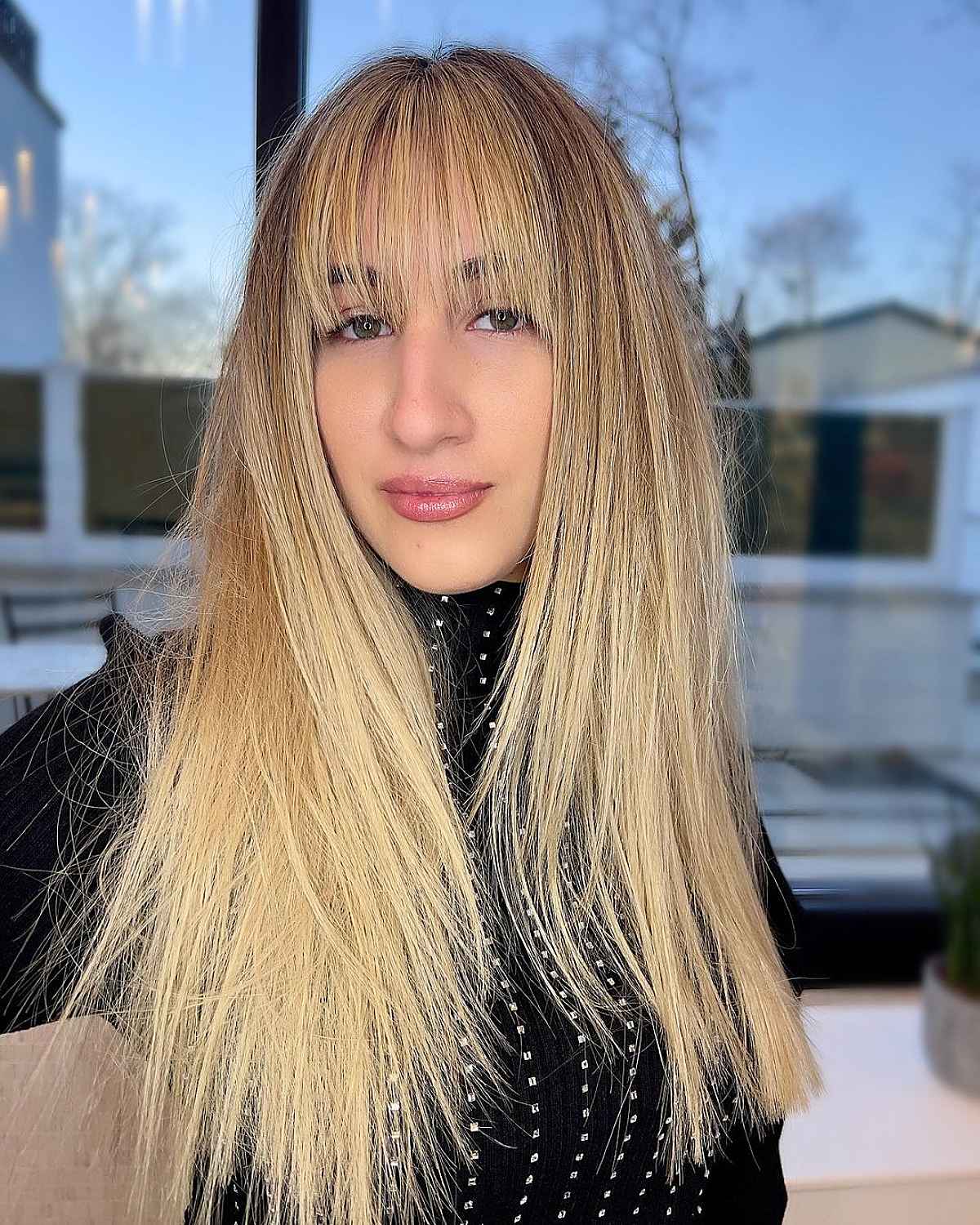 Sleek Wispy Bangs for Long Straight Hair