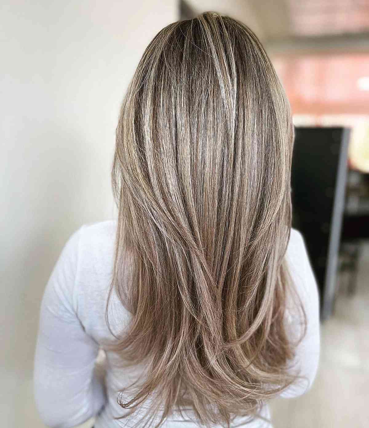 Sleek Blended Layers for Thick Straight Hair