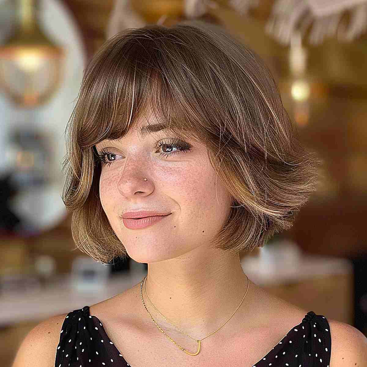 Sleek Feathered Bangs for Fine Hair