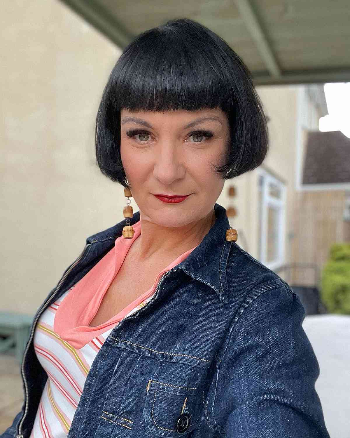 Ear-Length Sleek French Bob Cut for Dense Hair