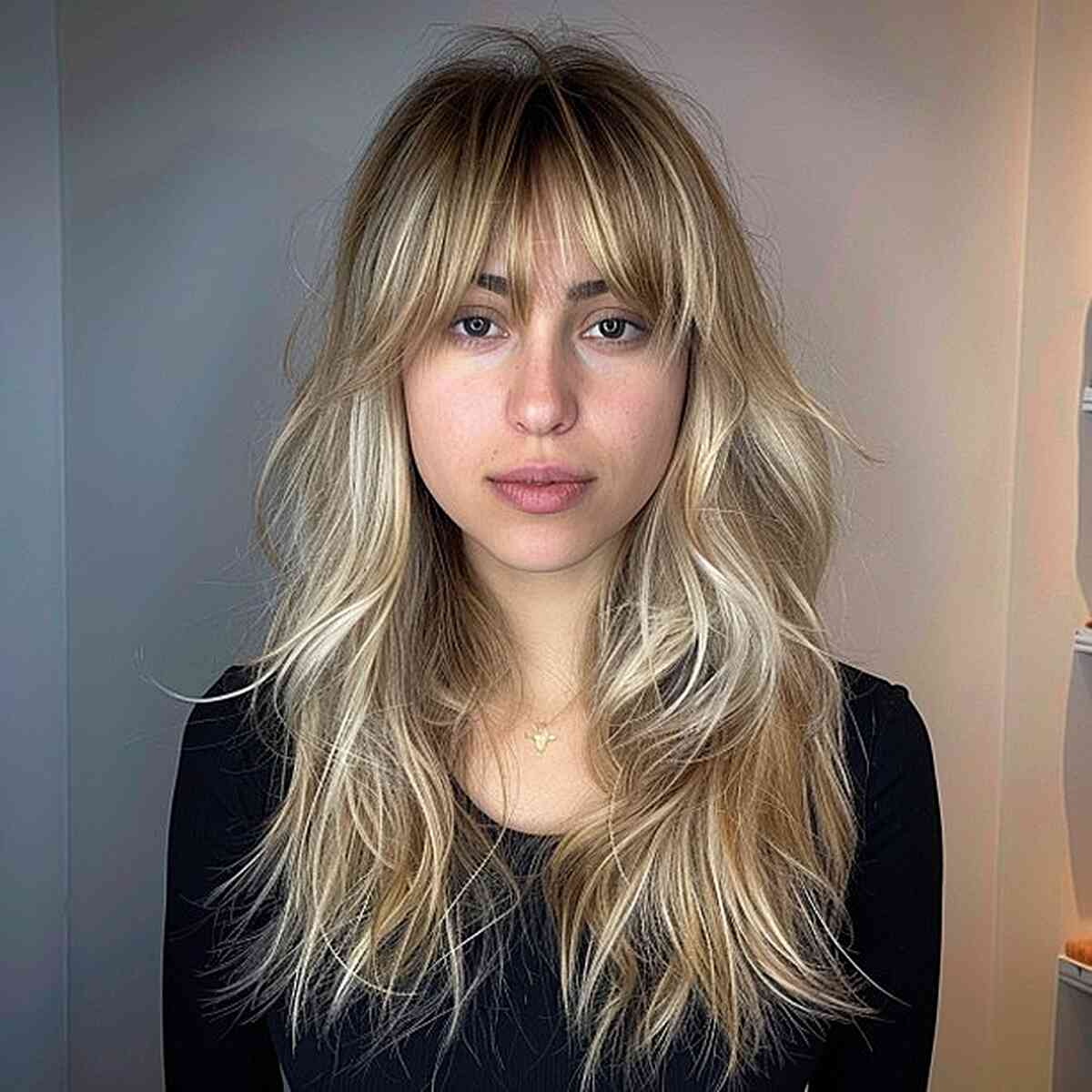 sleek layers and fringes for long hair