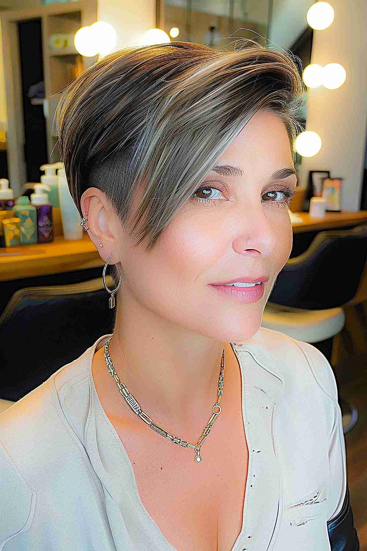 Sleek Long Undercut Pixie Bob for Thick Hair