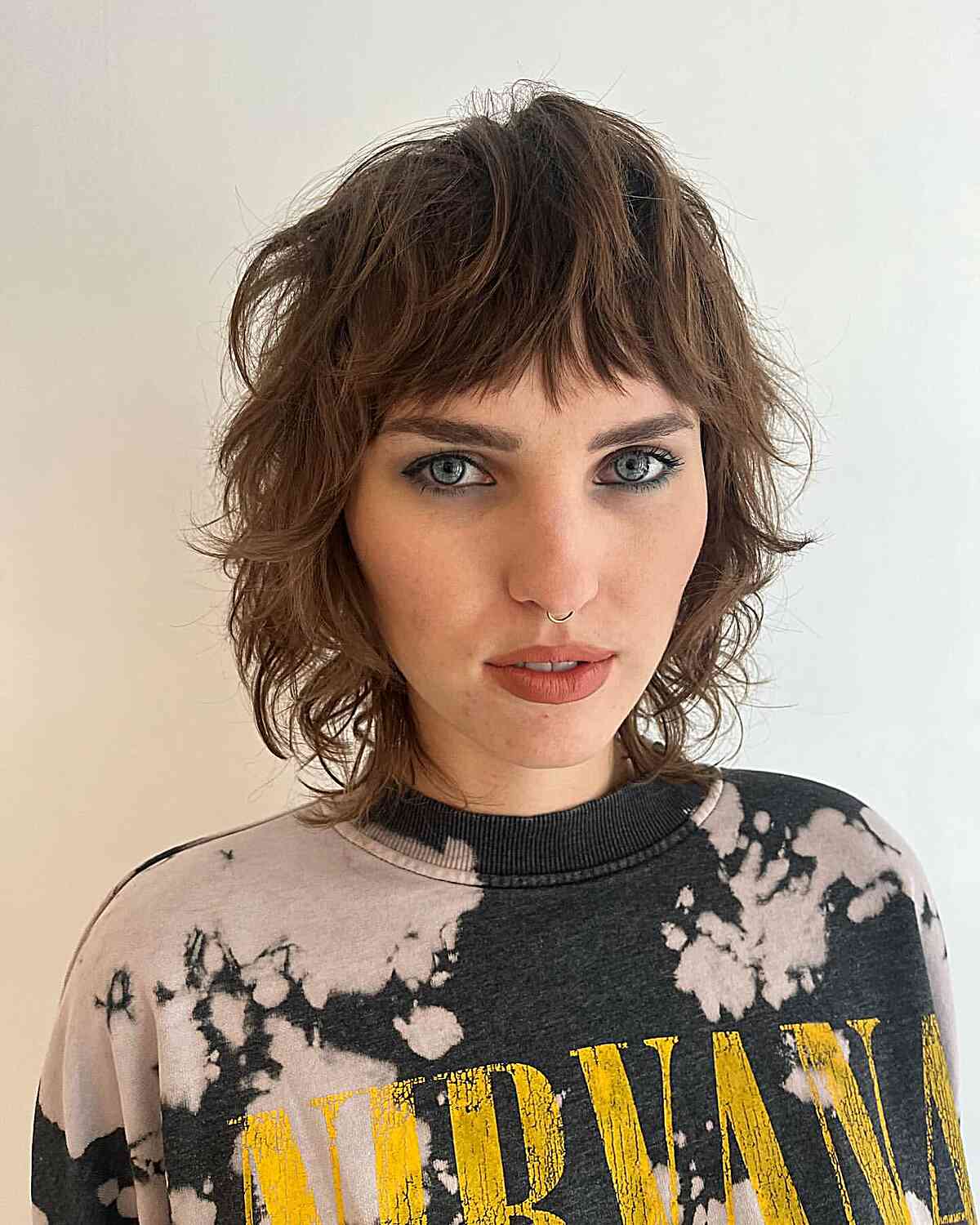 Short Sleek Razor Shag with Bangs