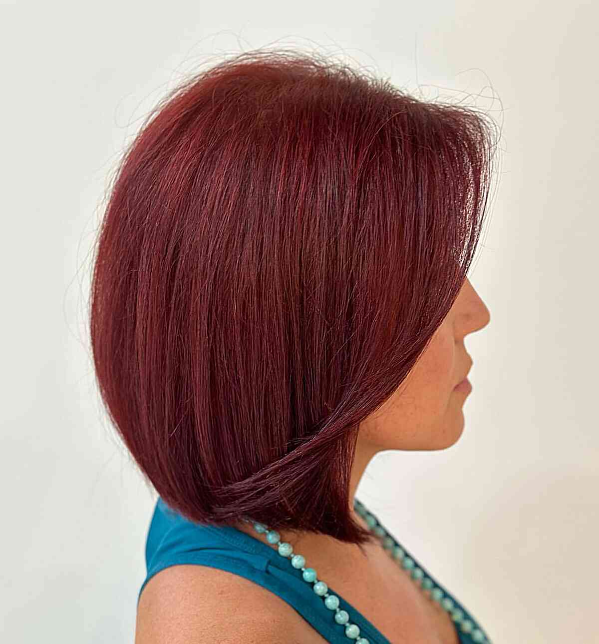 Short Sleek Red Bob Hairstyle