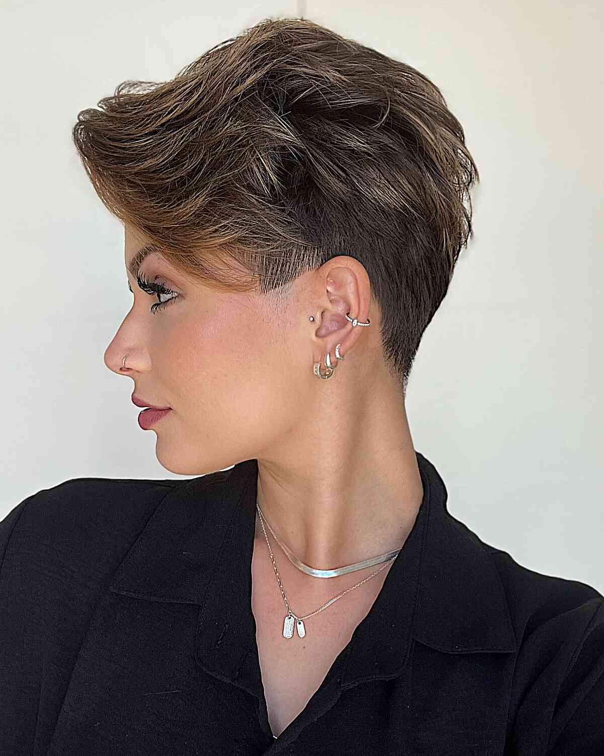 Sleek Tapered Pixie with Gentle Highlights