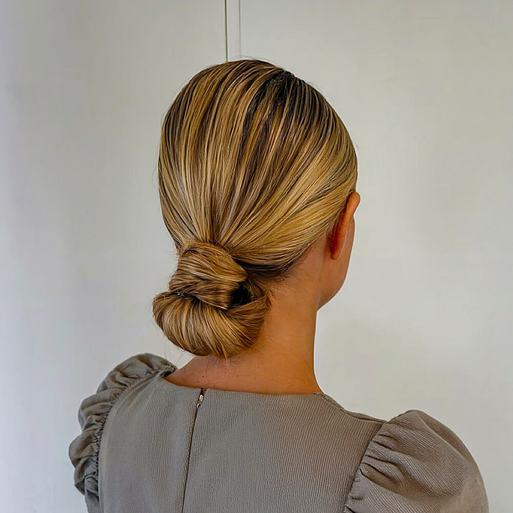 Smooth and Elegant Low Bun