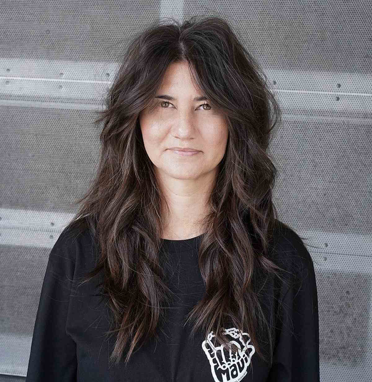 Soft and Layered Long Shag for Ladies Over Forty