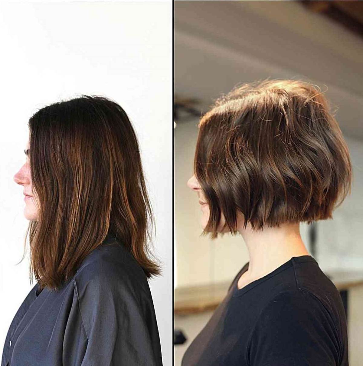 Stylish Above-the Shoulder Neck-Length Blunt Cut Bob