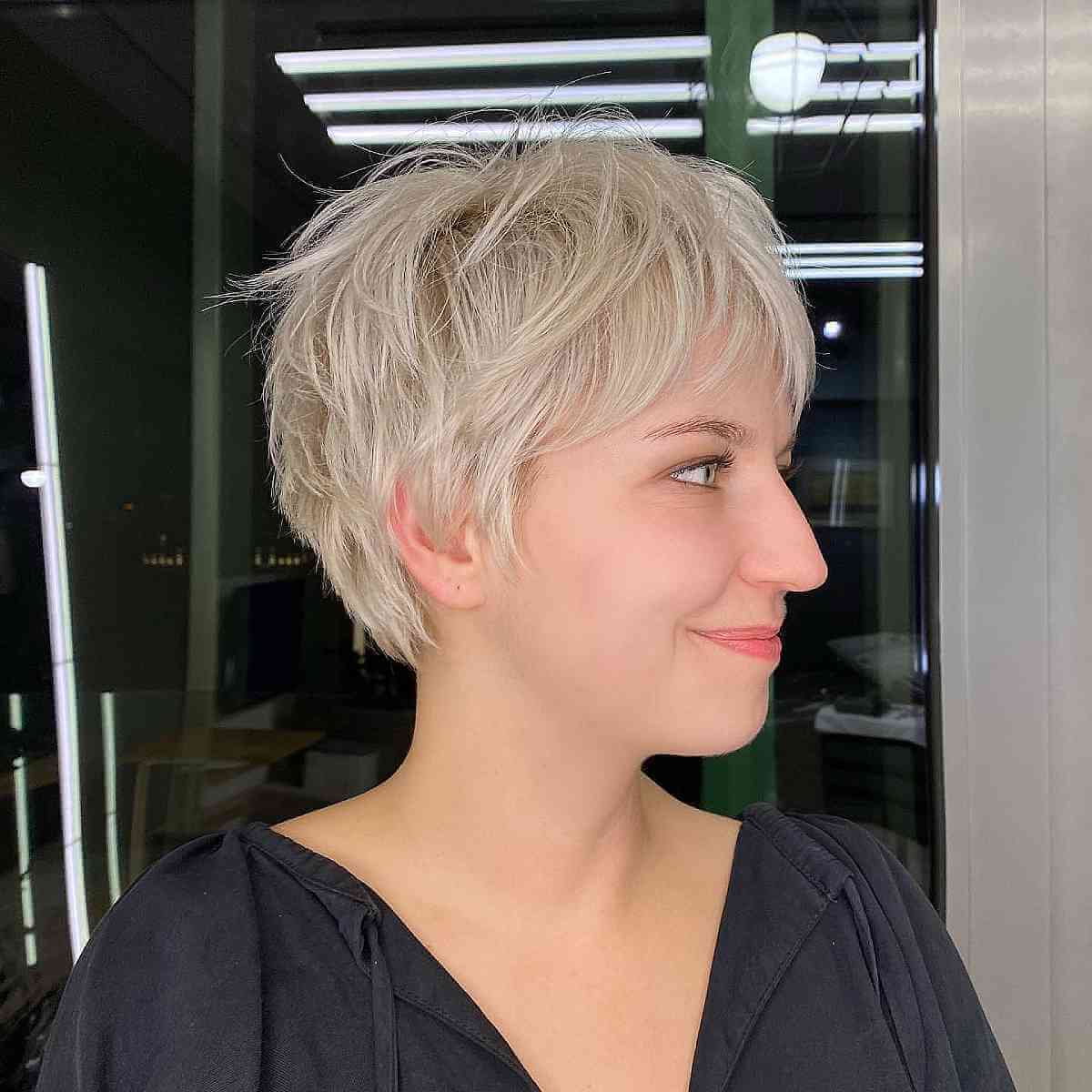 Soft Blonde Extended Pixie Bob for Fine Hair
