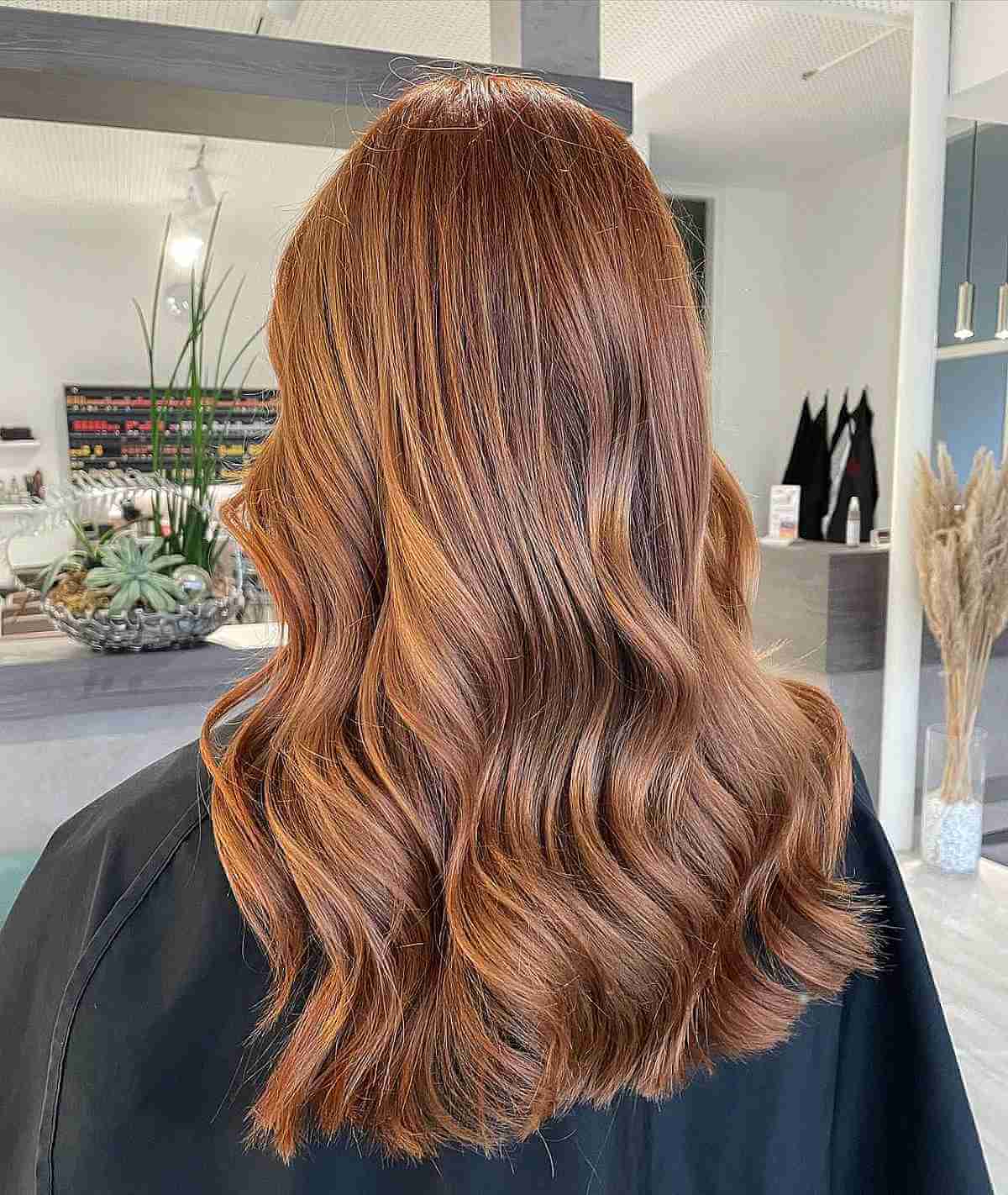 Soft Brown Hair with Delicate Copper Balayage Undertones