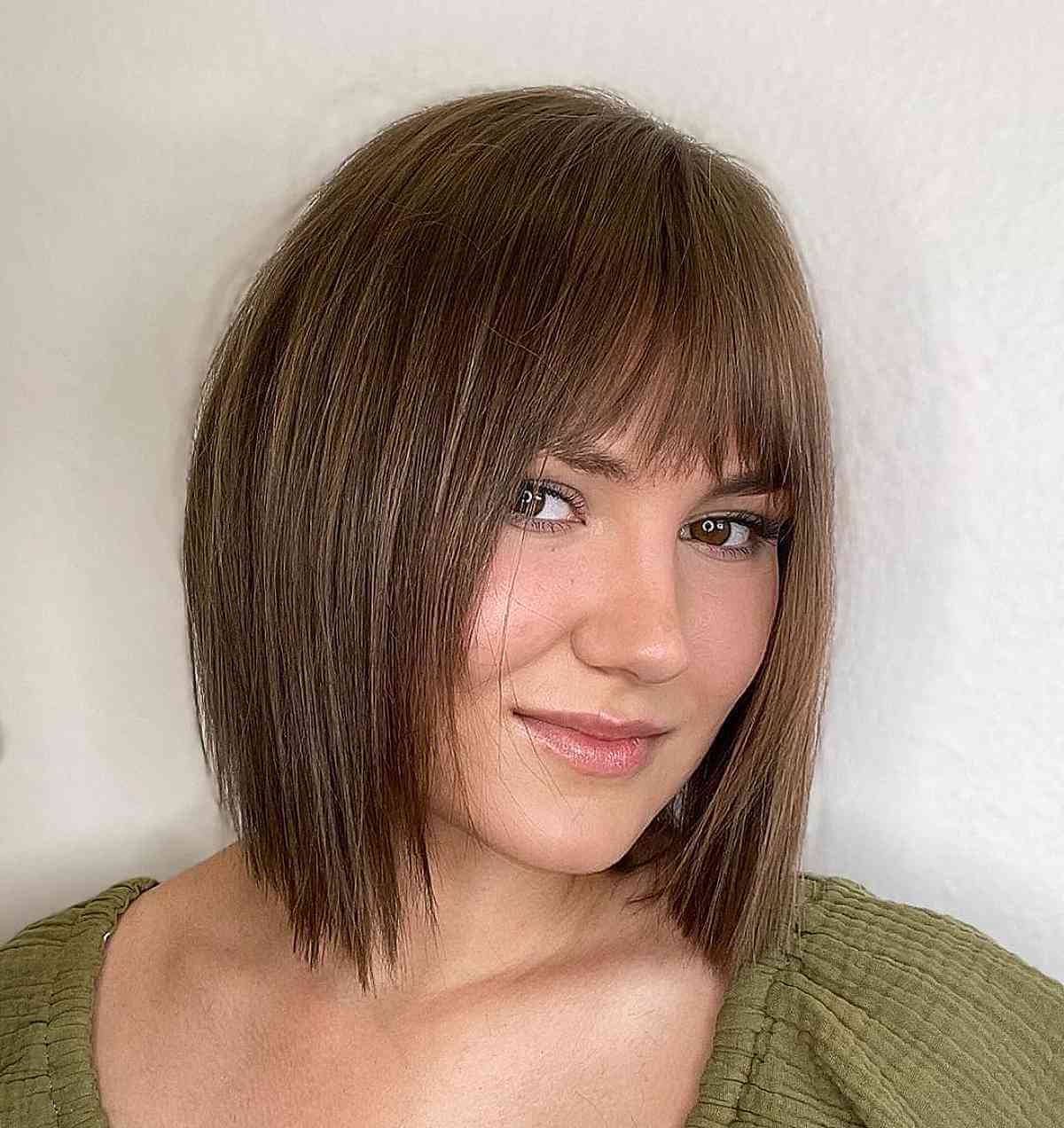 Soft Brown Wispy Choppy Fringe for Short Hair