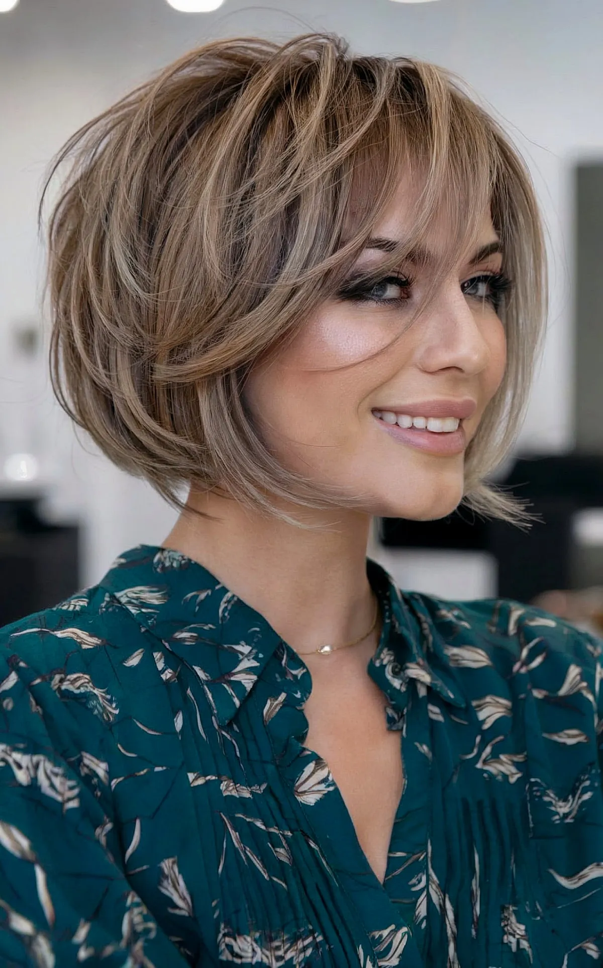 Soft Feathered Butterfly Short Bob