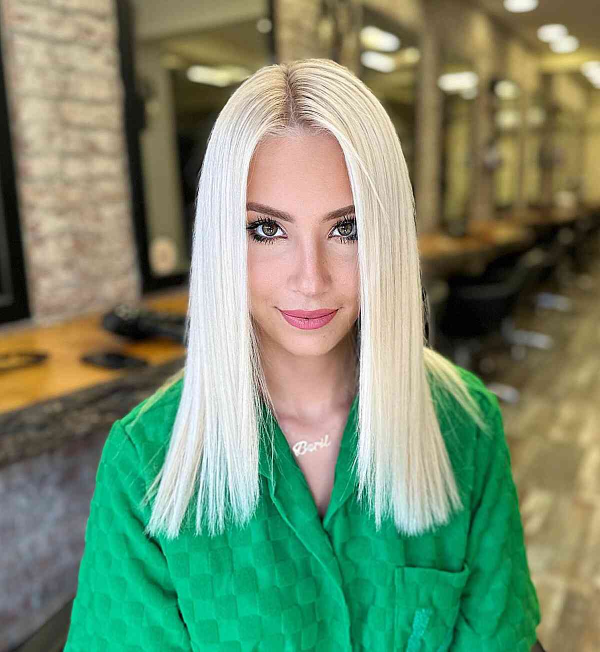 Soft Light Blonde Straight Haircut