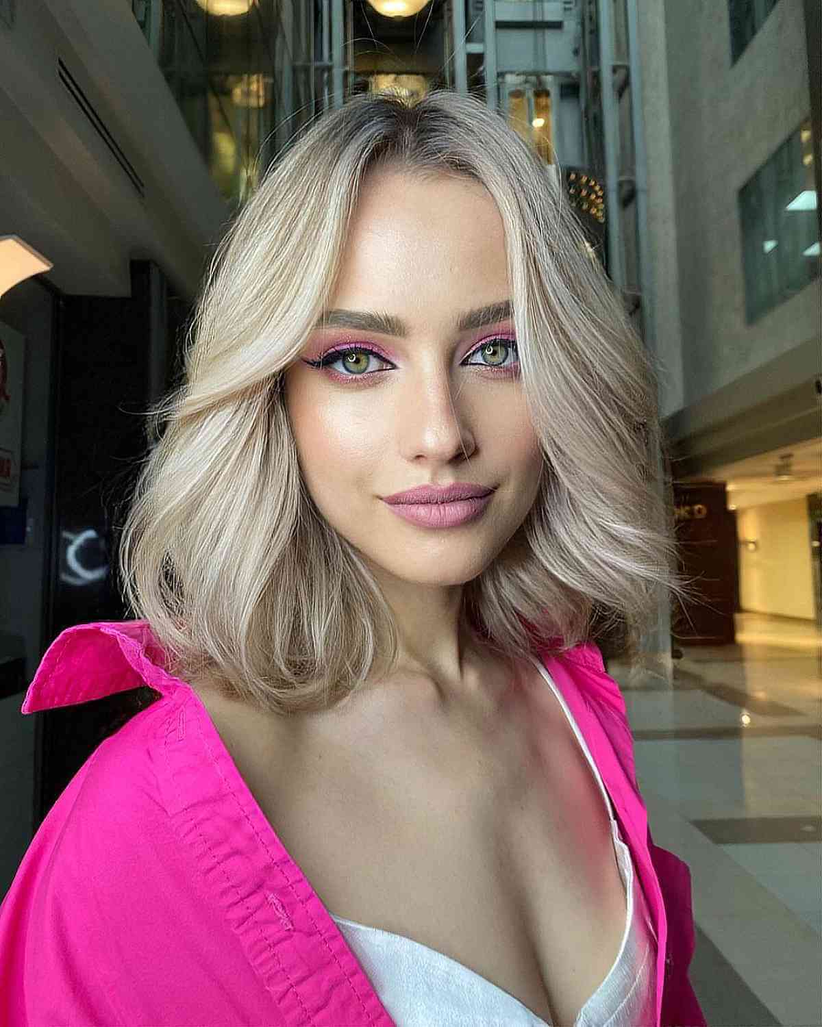 Soft Medium Bob with Center Parting