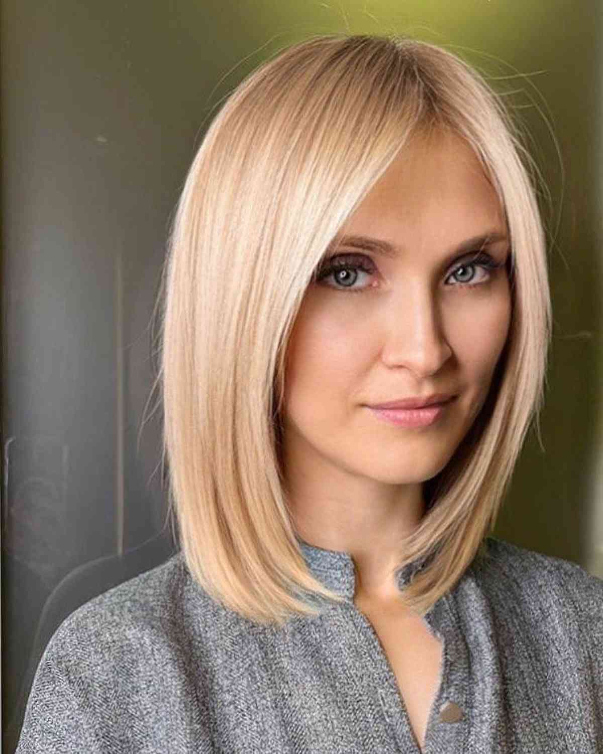 Medium Soft Straight Hair with a Center Part