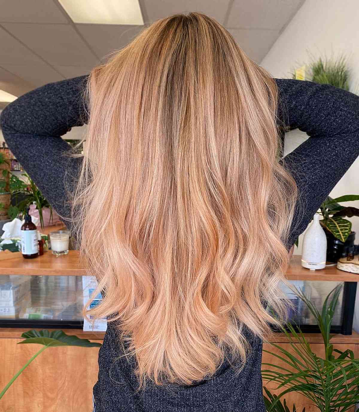 Soft Strawberry Blonde with Subtle Shadow Roots