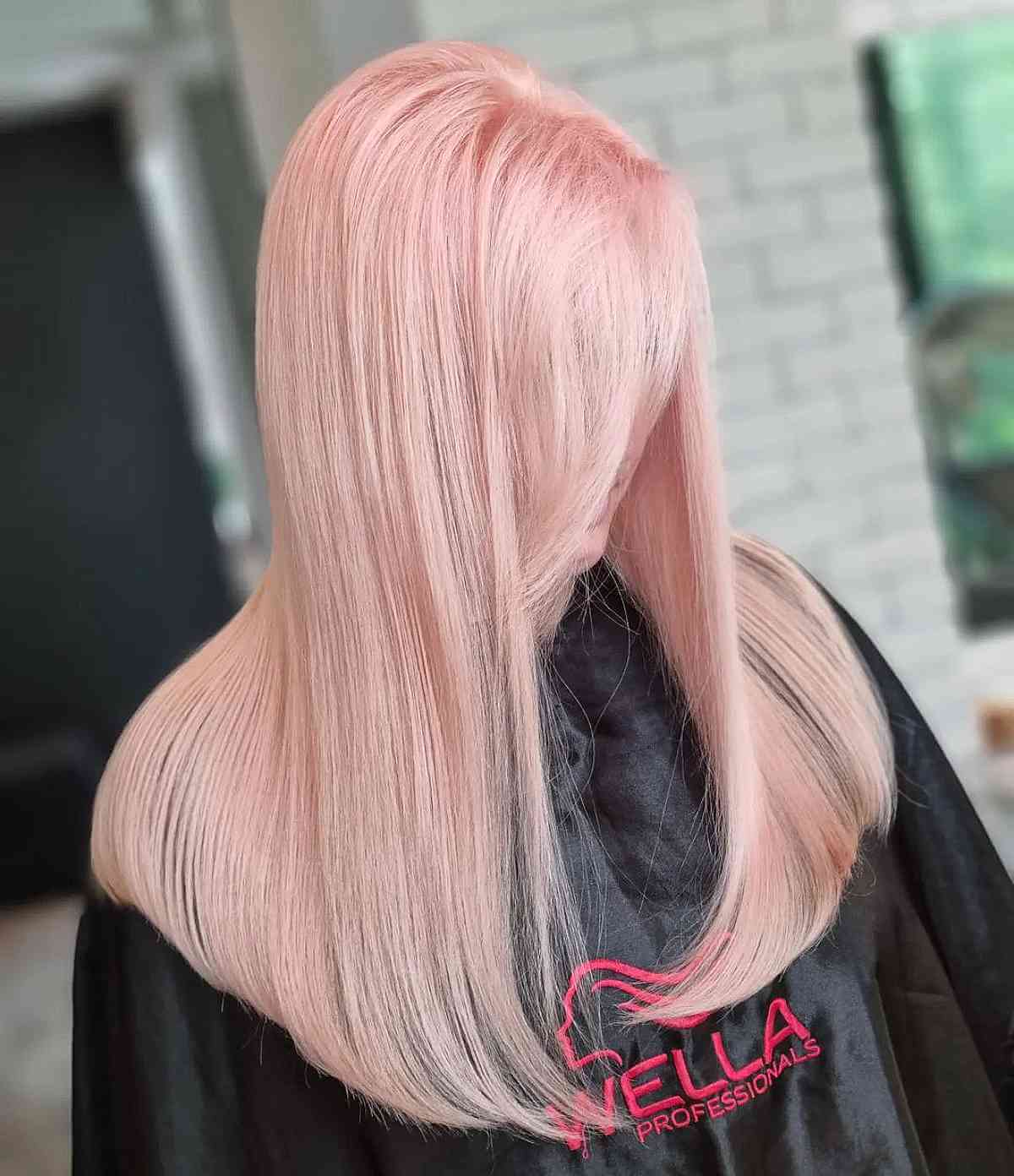 Soft Strawberry Pink Balayage Hairstyle