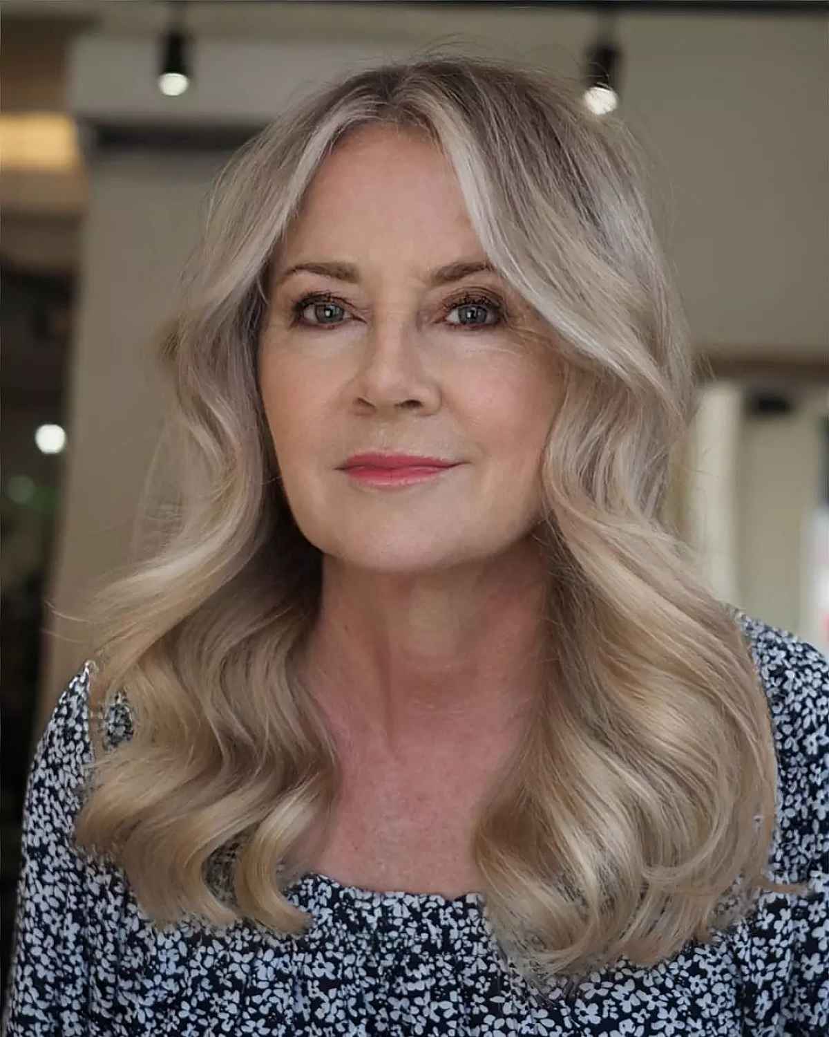 softly layered hairstyle for mature women over fifty