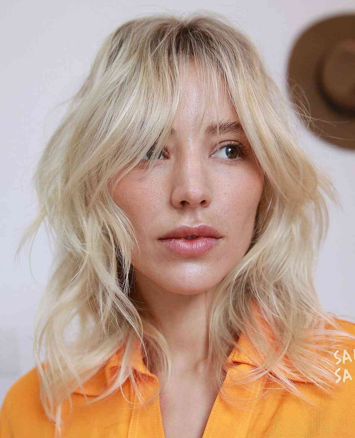 Medium Softly Textured Bright Blonde for Fine Hair