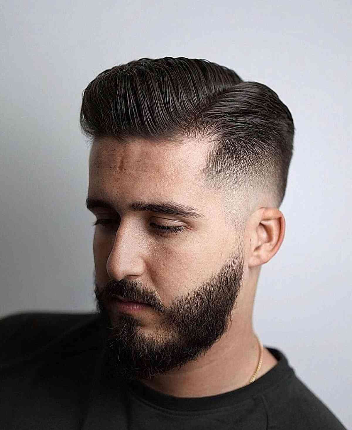 Stylish Deep Side Part Combover for Men with Thick Hair