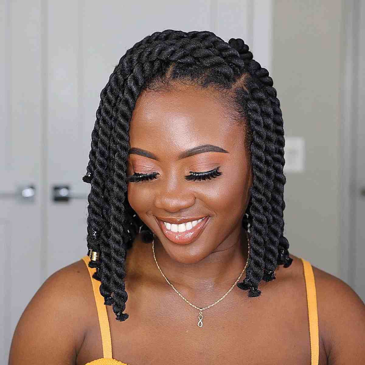 Spiraled Braids for Short Hairstyles